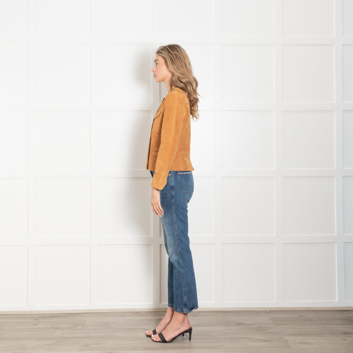 Zadig And Voltaire Tan Suede Jacket With Stud Fastening