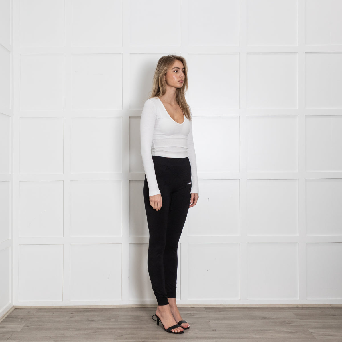 Burberry Black Logo Athletic Leggings