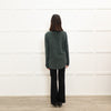 Equipment Dark Green Pyjama Style Silk Shirt