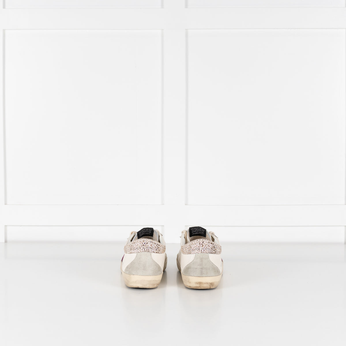 Golden Goose Super Star Crystal Embellished Velvet Star Trim Trainers
