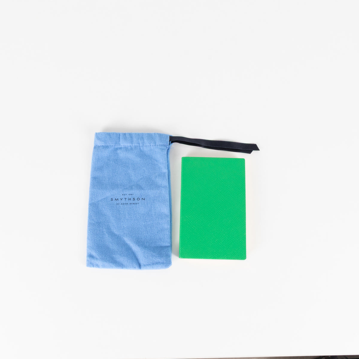 Smythson Green Panama Leather Notebook