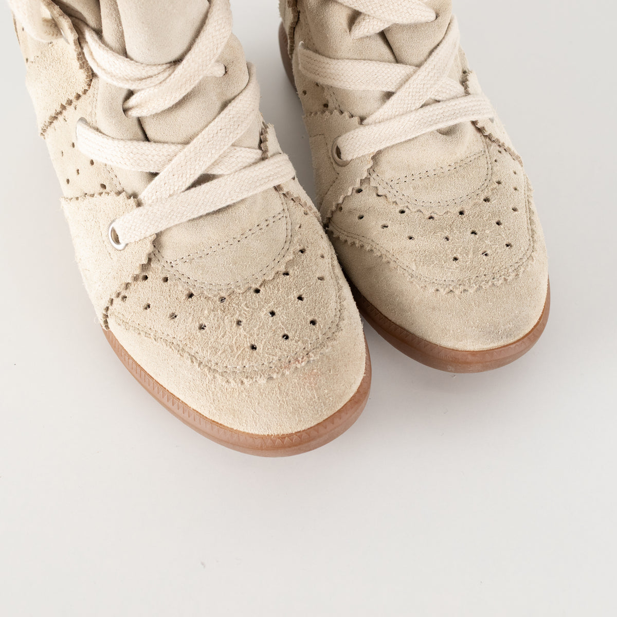 Isabel Marant Etoile Beige Suede Bobby Trainers