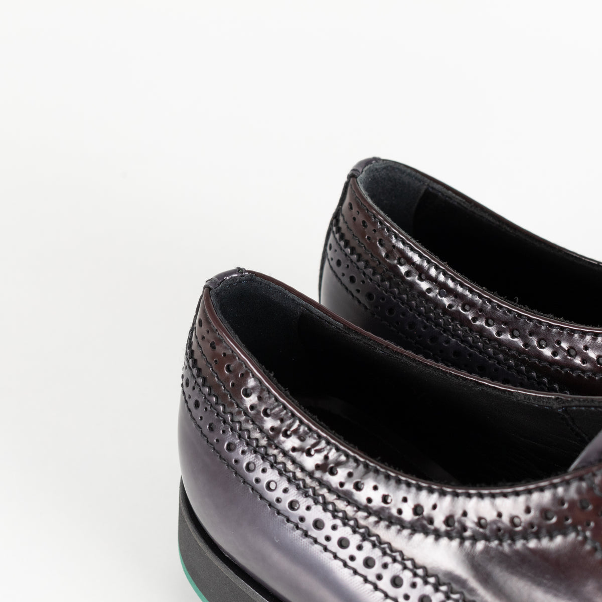 Prada Brown And Navy Brogue With Rubber Wedge