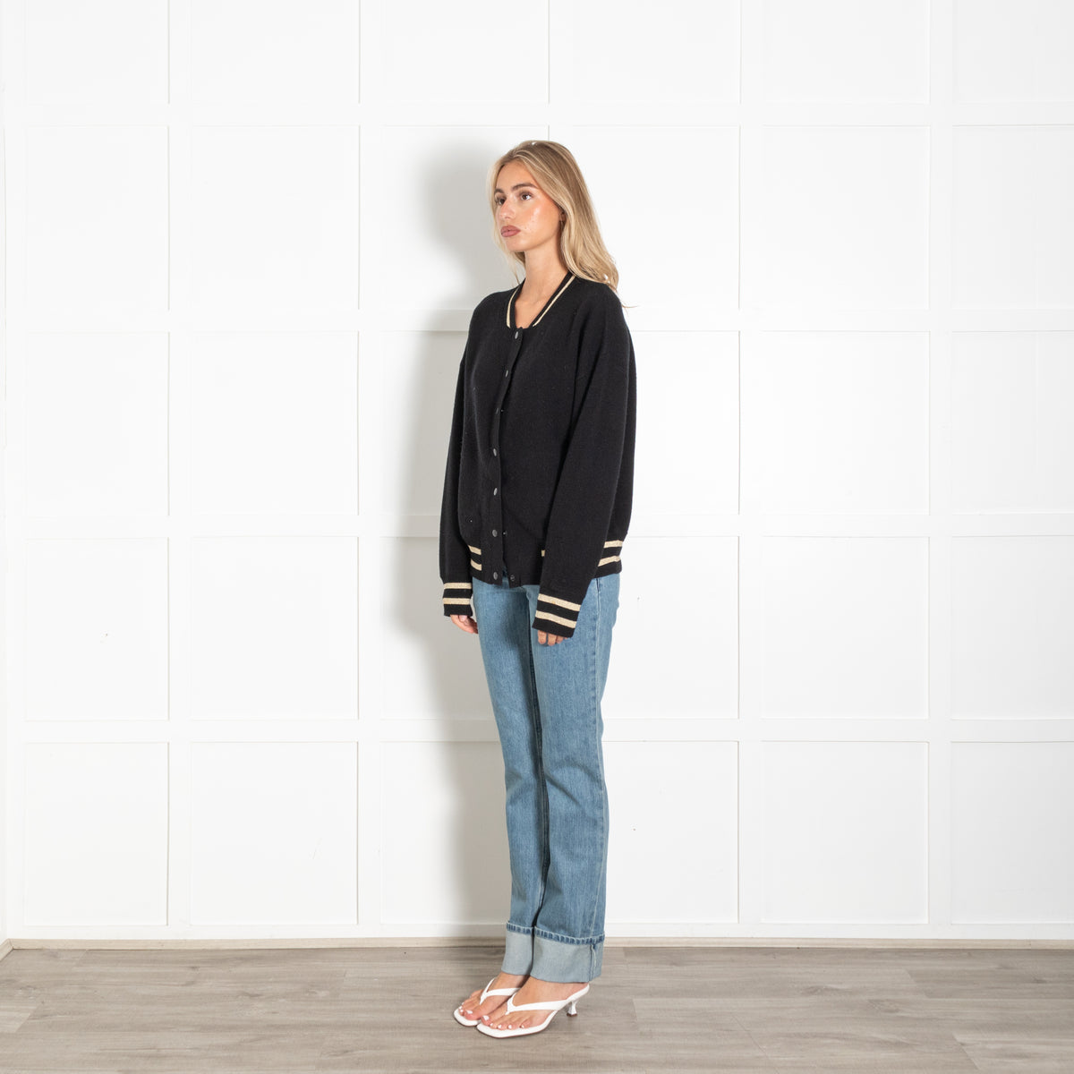 Tabitha Webb Black  Knit Cowgirls Bomber Jacket