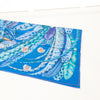 Hermes Colbat Blue & Turquoise Silk Plumes En Fete Scarf