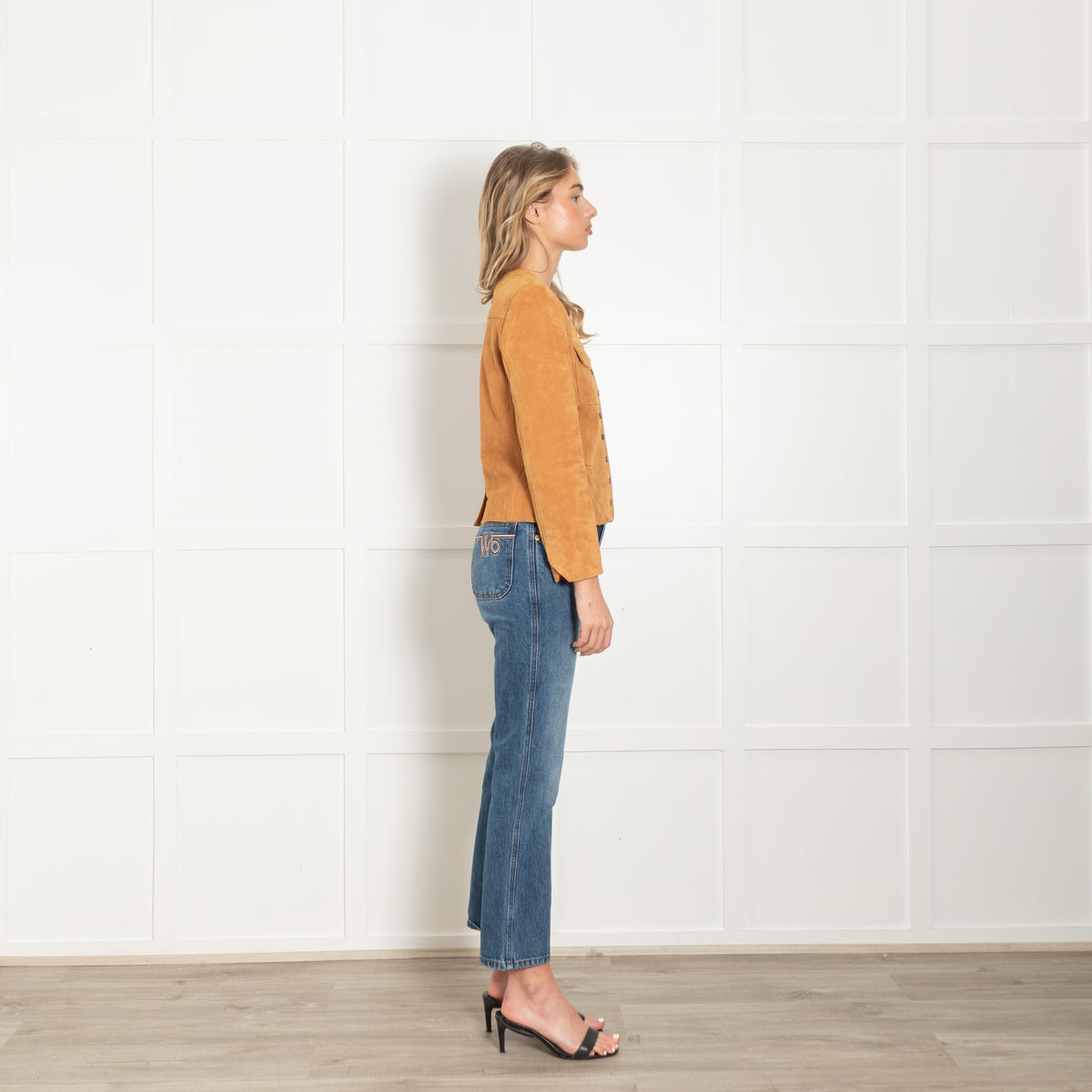 Zadig And Voltaire Tan Suede Jacket With Stud Fastening