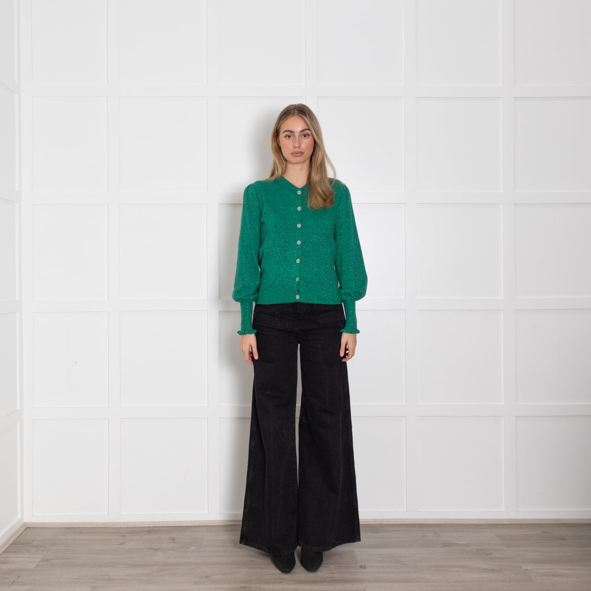 Wyse Green Shimmery Cardigan