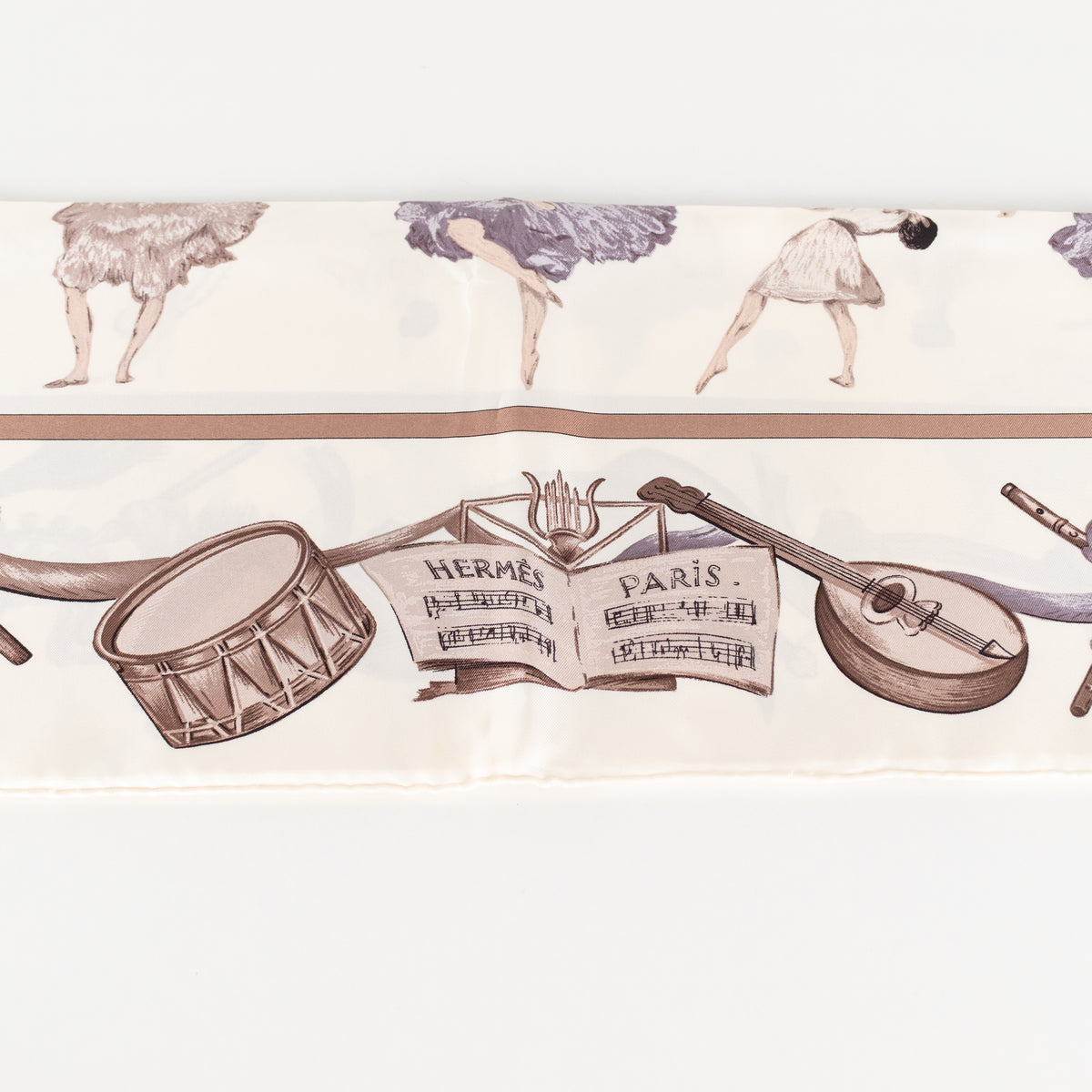 Hermes Cream Beige La Danse Ballerina Print Scarf