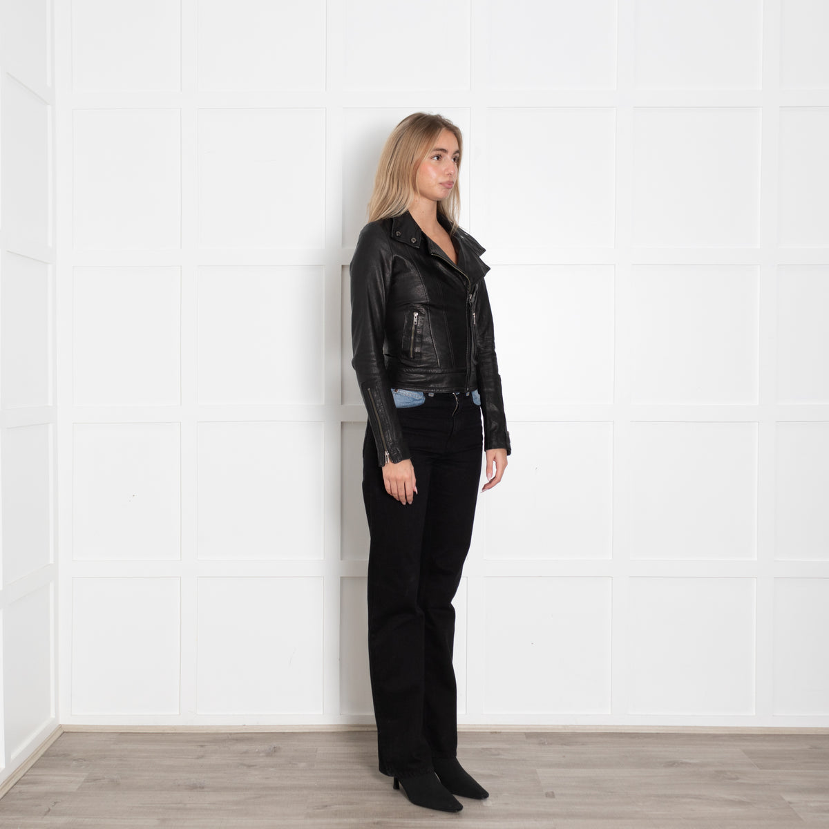 Mackage Black Leather Biker Jacket