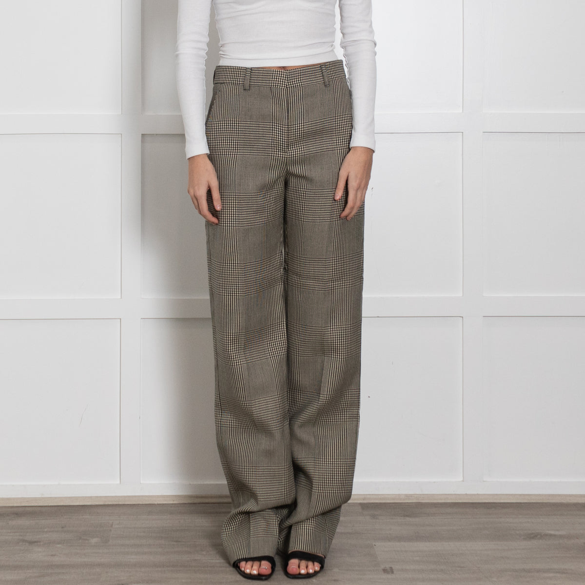 Burberry Black And Khaki Prince of Wales Check Trousers