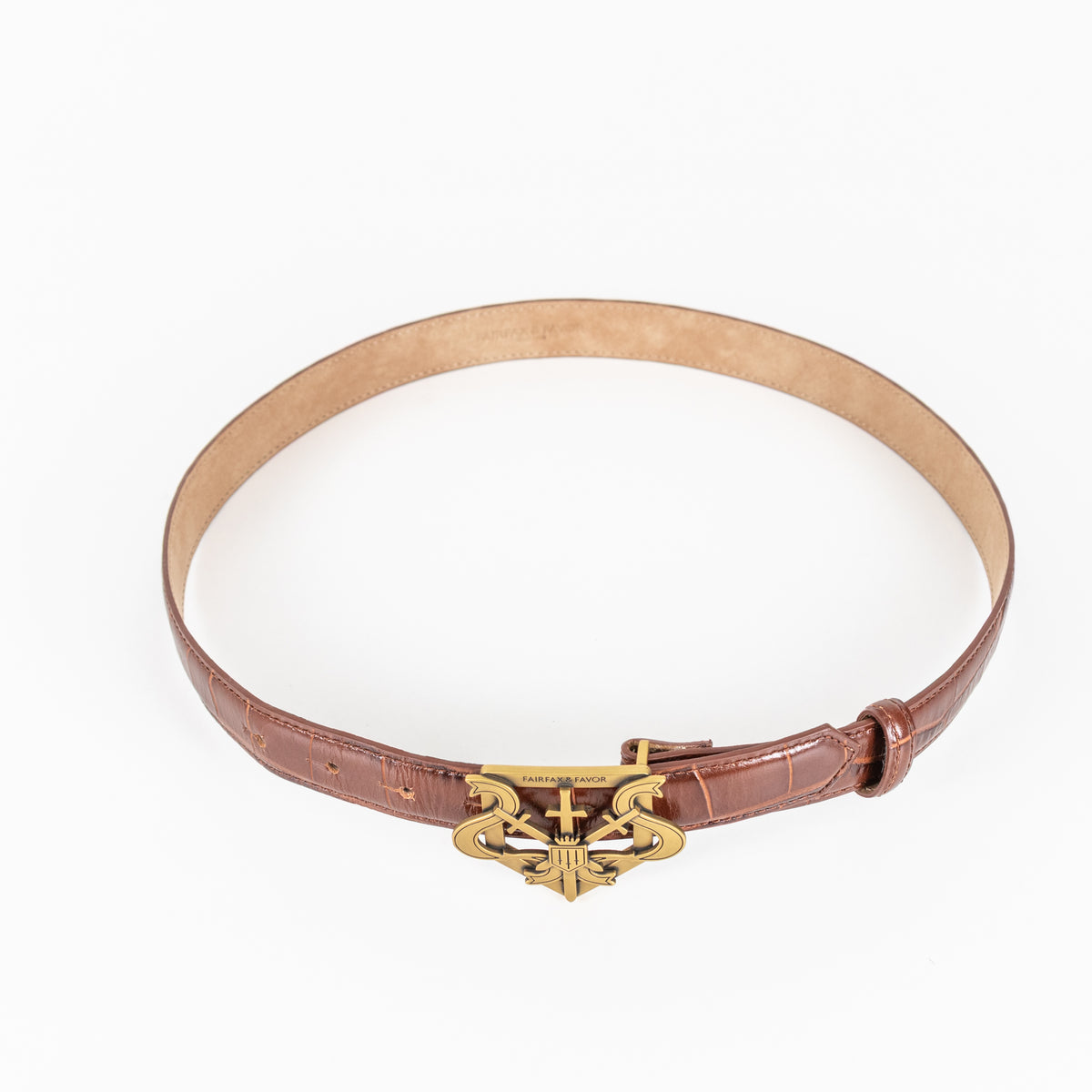 Fairfax And Favour Brown Belt With Brass Buckle