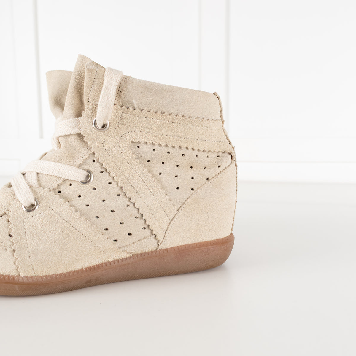 Isabel Marant Etoile Beige Suede Bobby Trainers