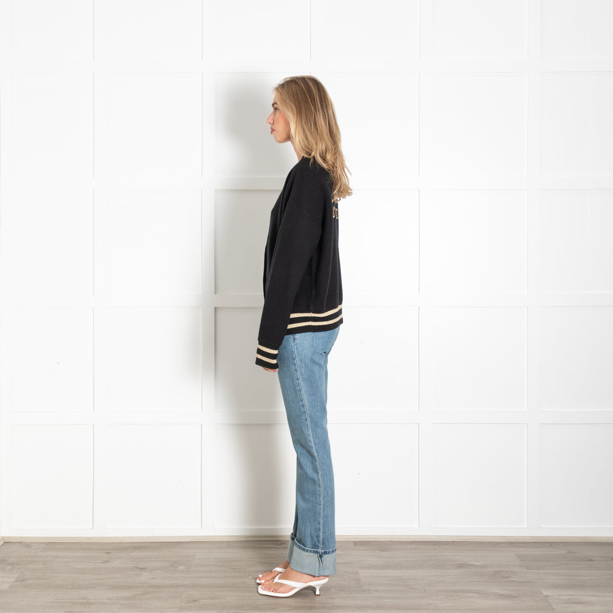 Tabitha Webb Black  Knit Cowgirls Bomber Jacket