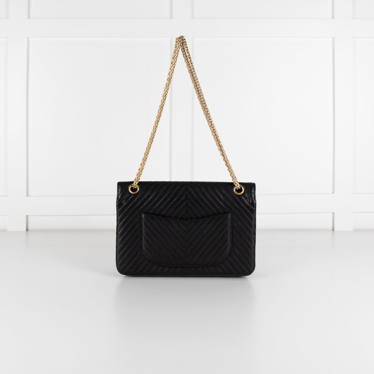 Chanel Black Chevron Quilted Leather Shoulder Bag
