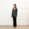 Equipment Dark Green Pyjama Style Silk Shirt