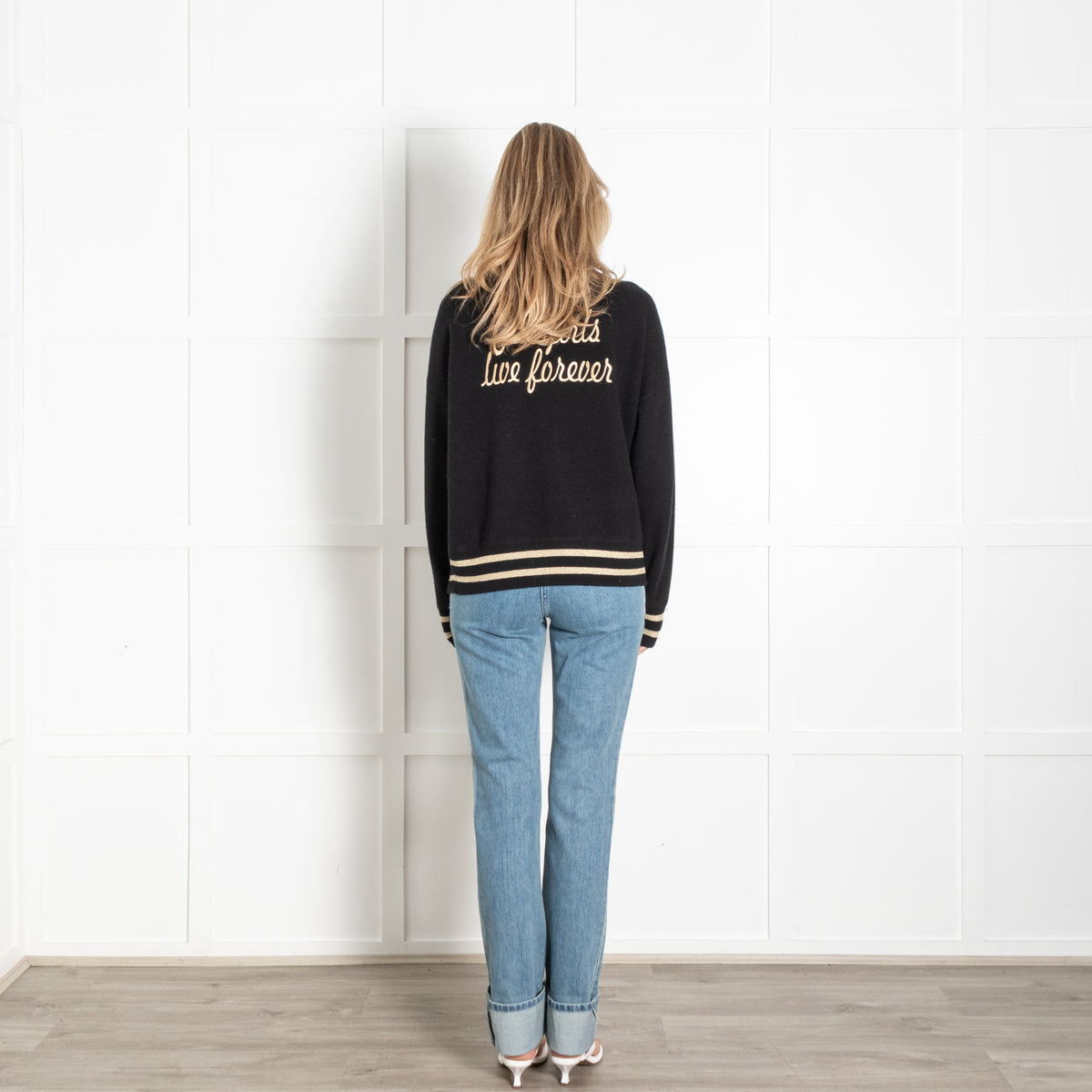 Tabitha Webb Black  Knit Cowgirls Bomber Jacket