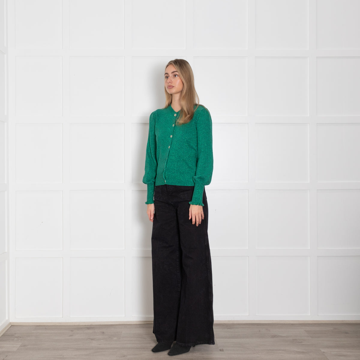 Wyse Green Shimmery Cardigan