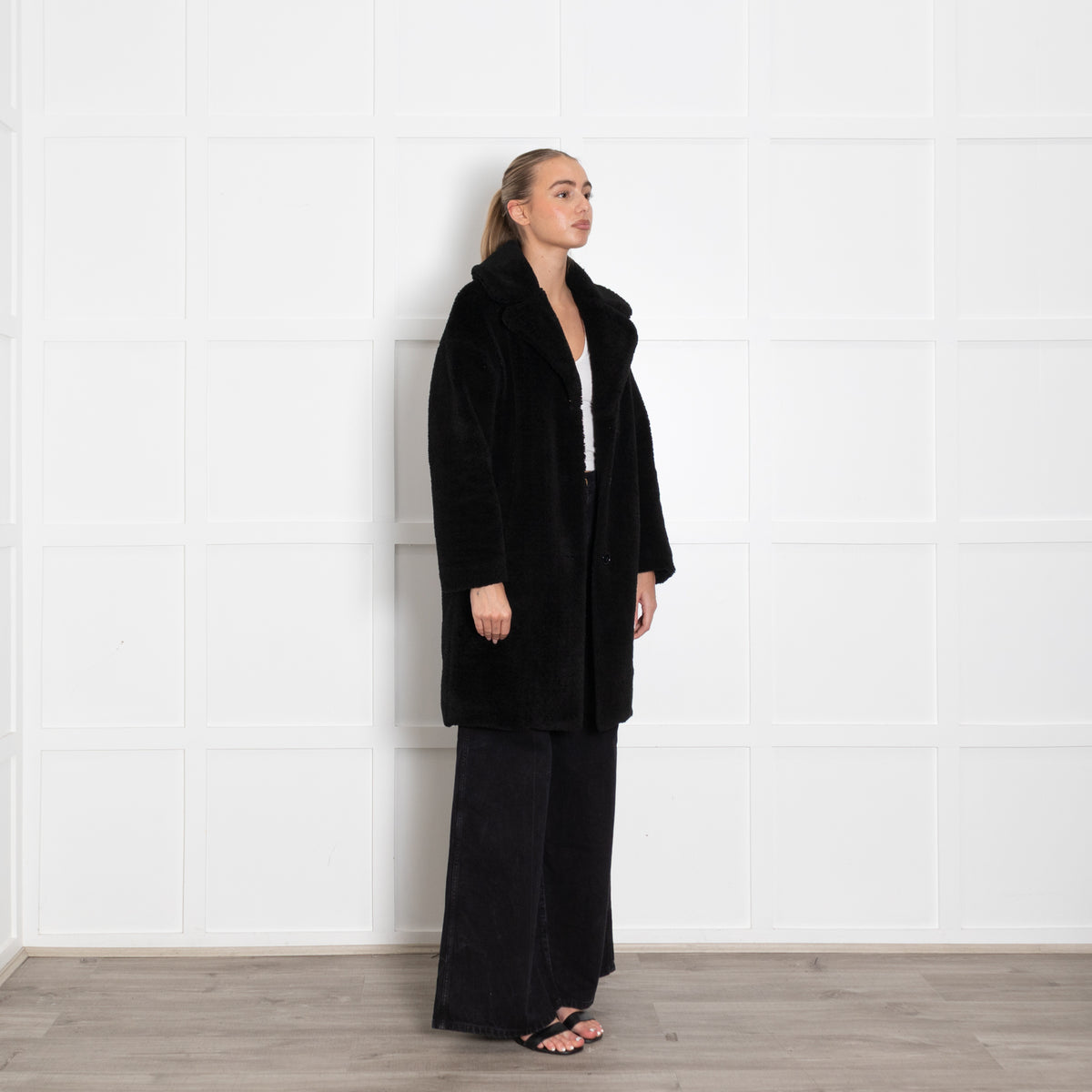 Claudie Pierlot Black Teddy Short Coat