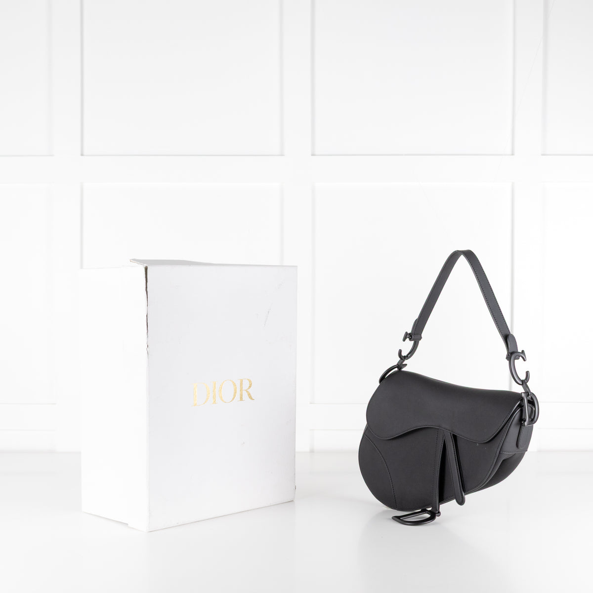 Christian Dior Black Ultramatte Saddle Bag