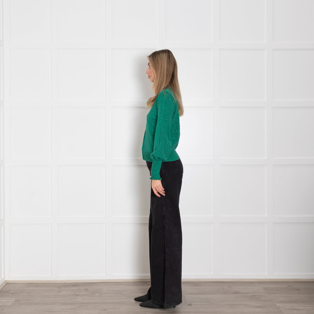 Wyse Green Shimmery Cardigan