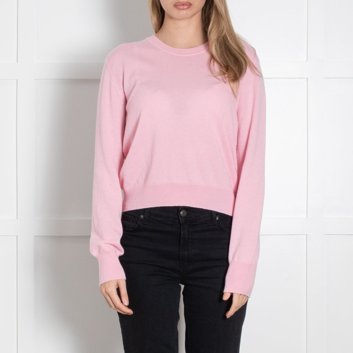 &Daughter Pink Round Neck Wool Jumper