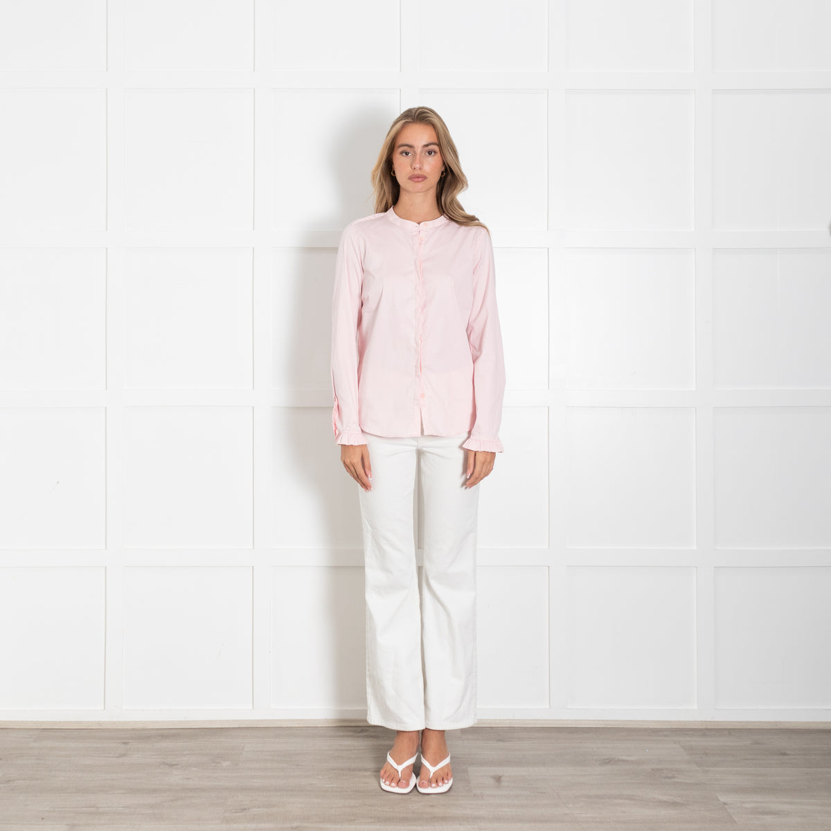 Mos Mosh Dusty Pink Collarless Shirt