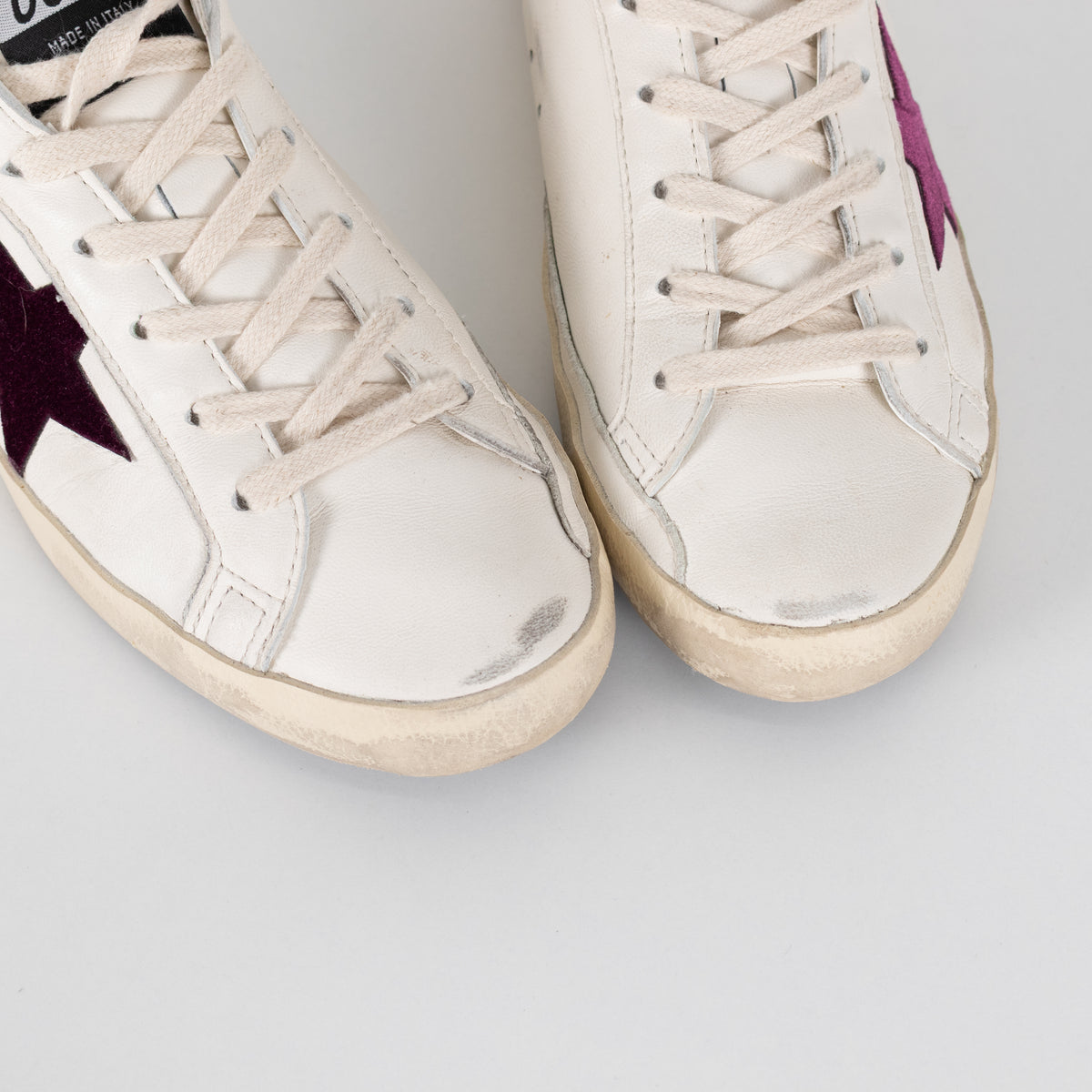 Golden Goose Super Star Crystal Embellished Velvet Star Trim Trainers