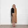 Joseph Black and Tan Knit Dress with Pleated Skirt