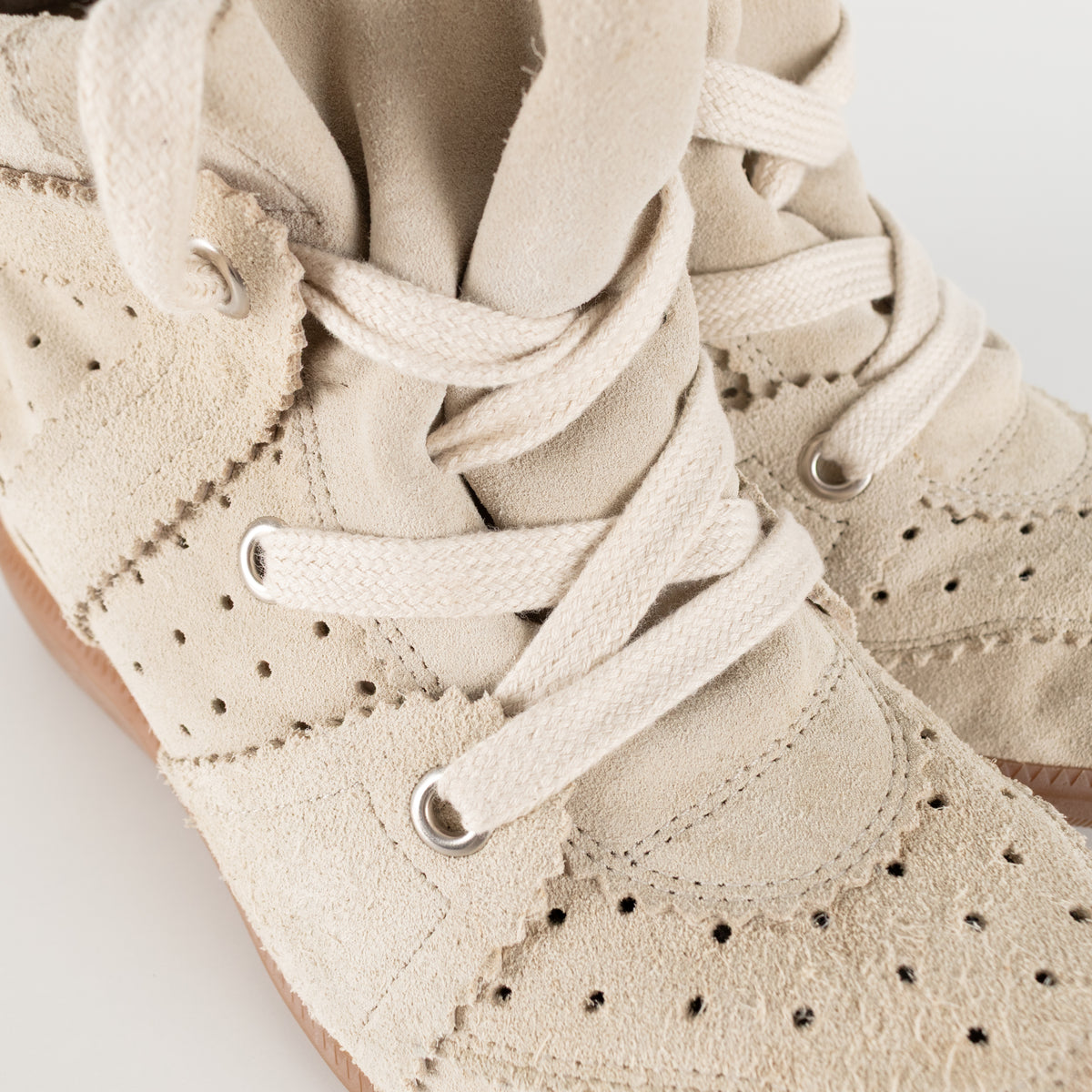 Isabel Marant Etoile Beige Suede Bobby Trainers