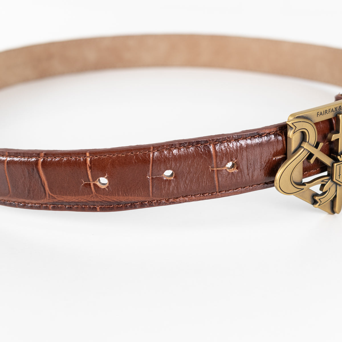 Fairfax And Favour Brown Belt With Brass Buckle