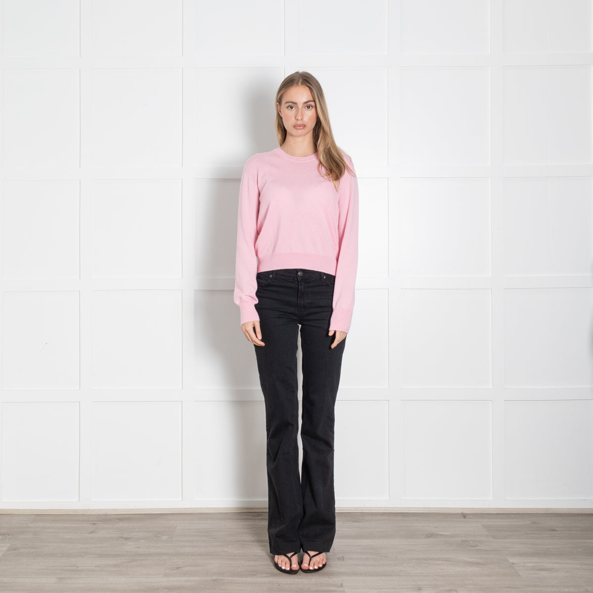 &Daughter Pink Round Neck Wool Jumper