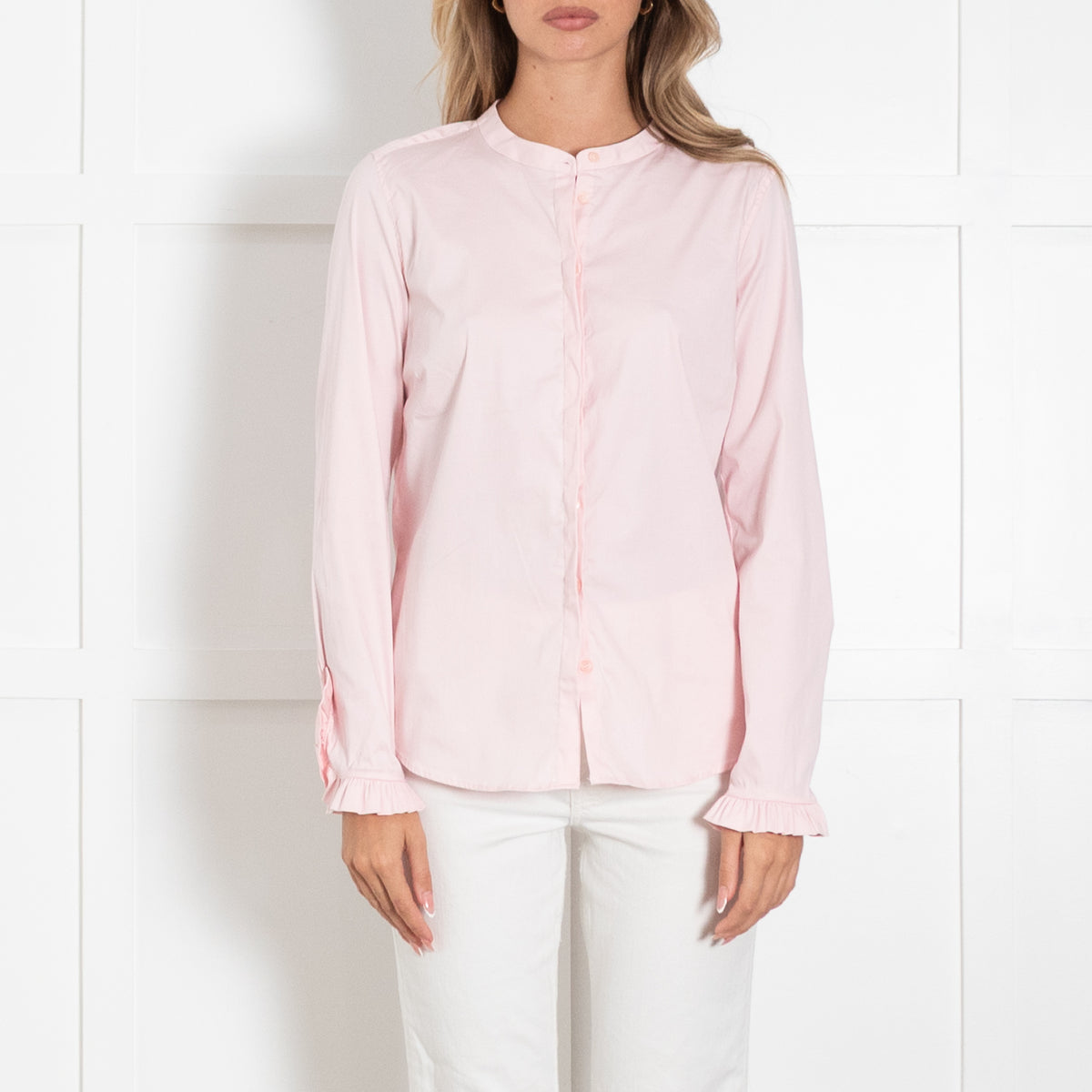 Mos Mosh Dusty Pink Collarless Shirt