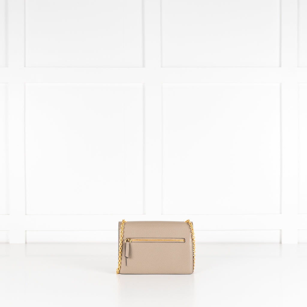Mulberry Small Darley Classic Grain Solid Grey Bag With Gold Chain