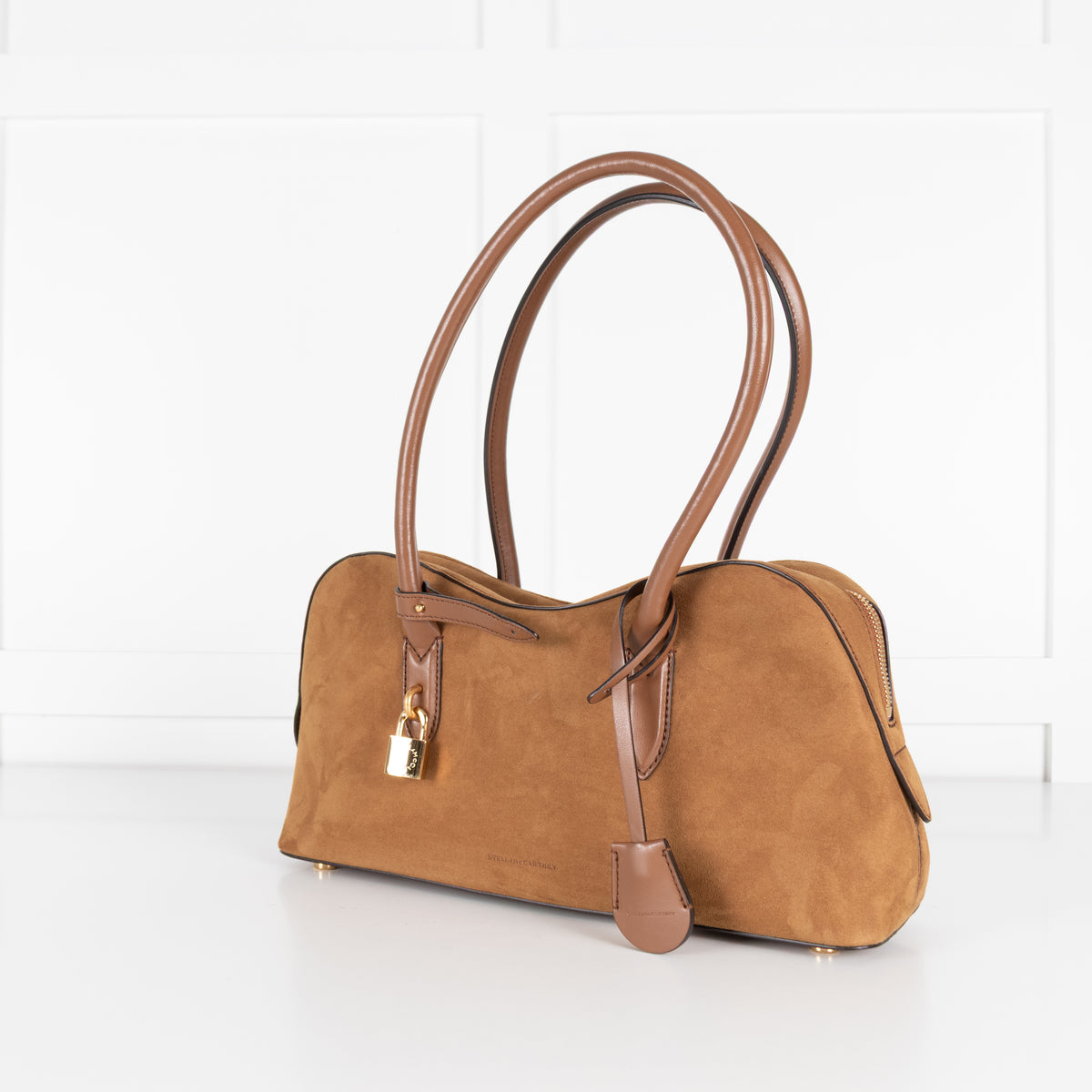 Stella McCartney Tan Ryder Faux Suede Shoulder Bag