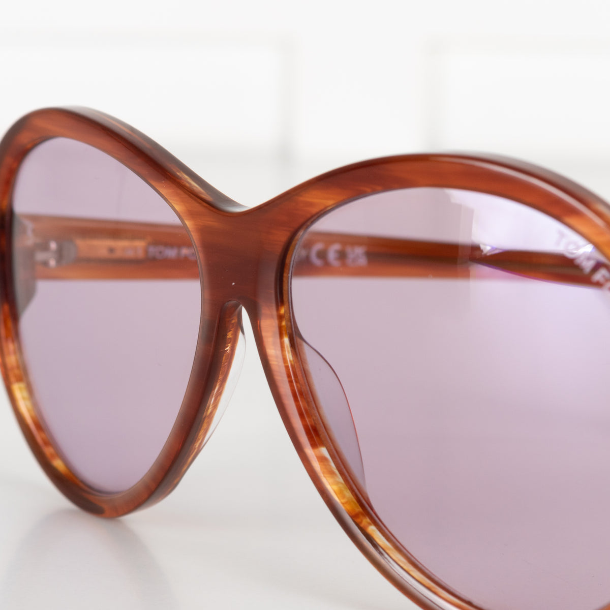 Tom Ford Camryn Purple Lens Aviator Style Sunglasses