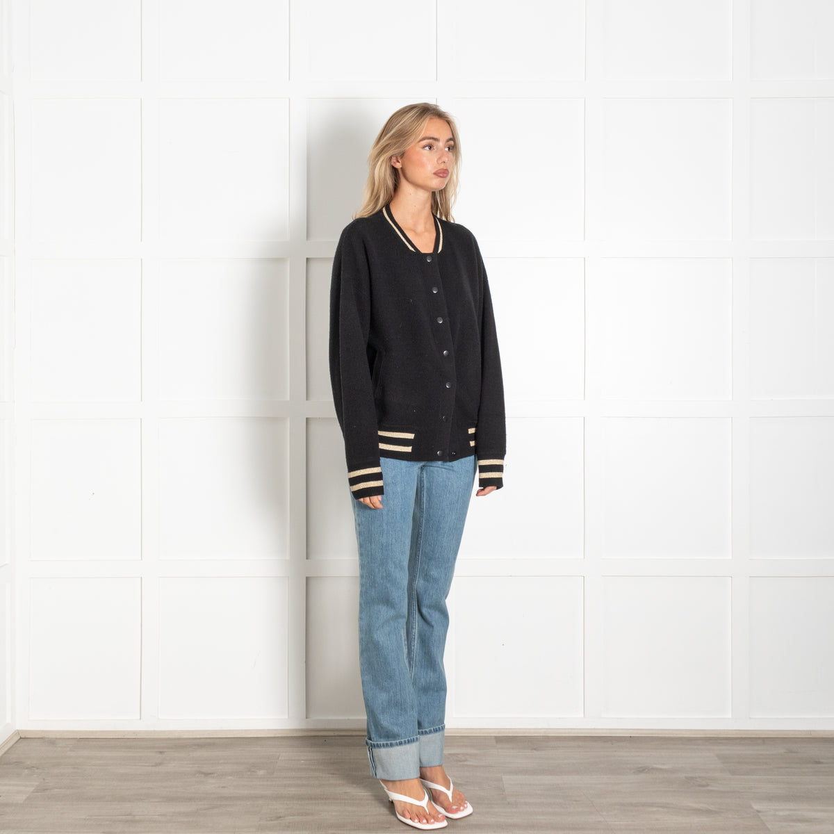 Tabitha Webb Black  Knit Cowgirls Bomber Jacket