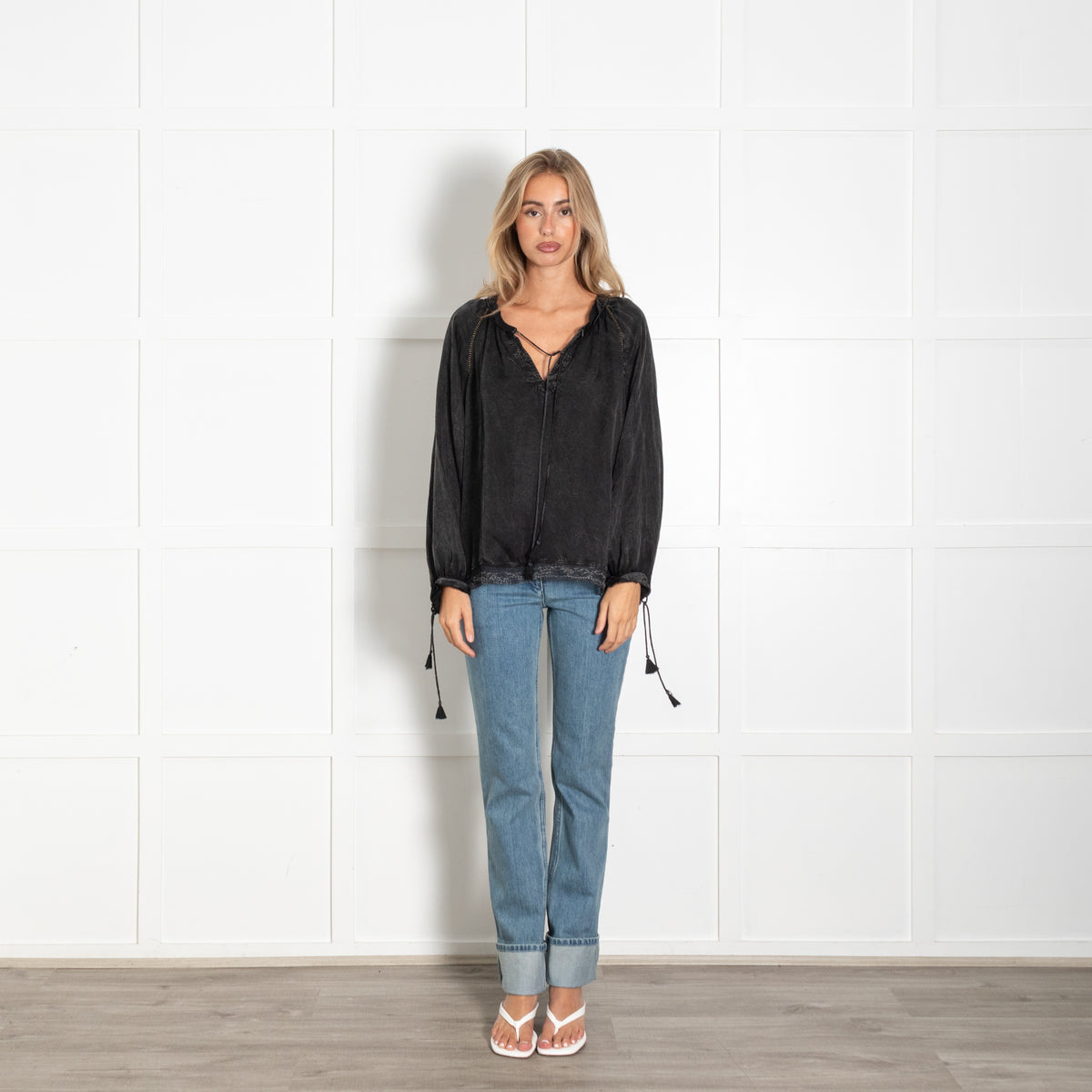 Zadig & Voltaire Washed black Theresa blouse