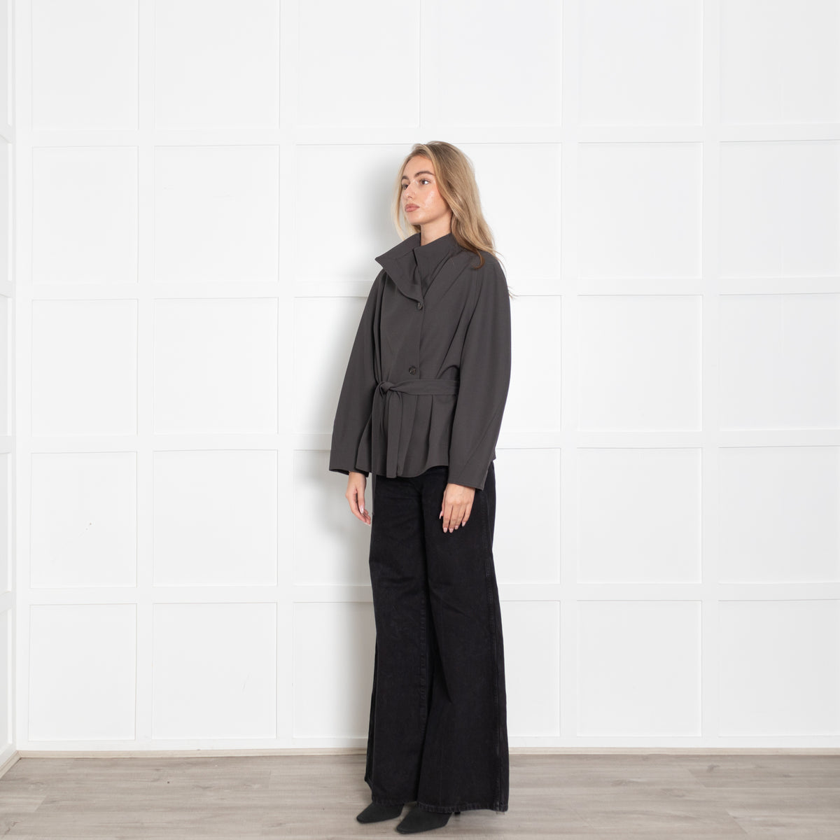 Soeur Brown/Grey Drop Shoulder Jacket
