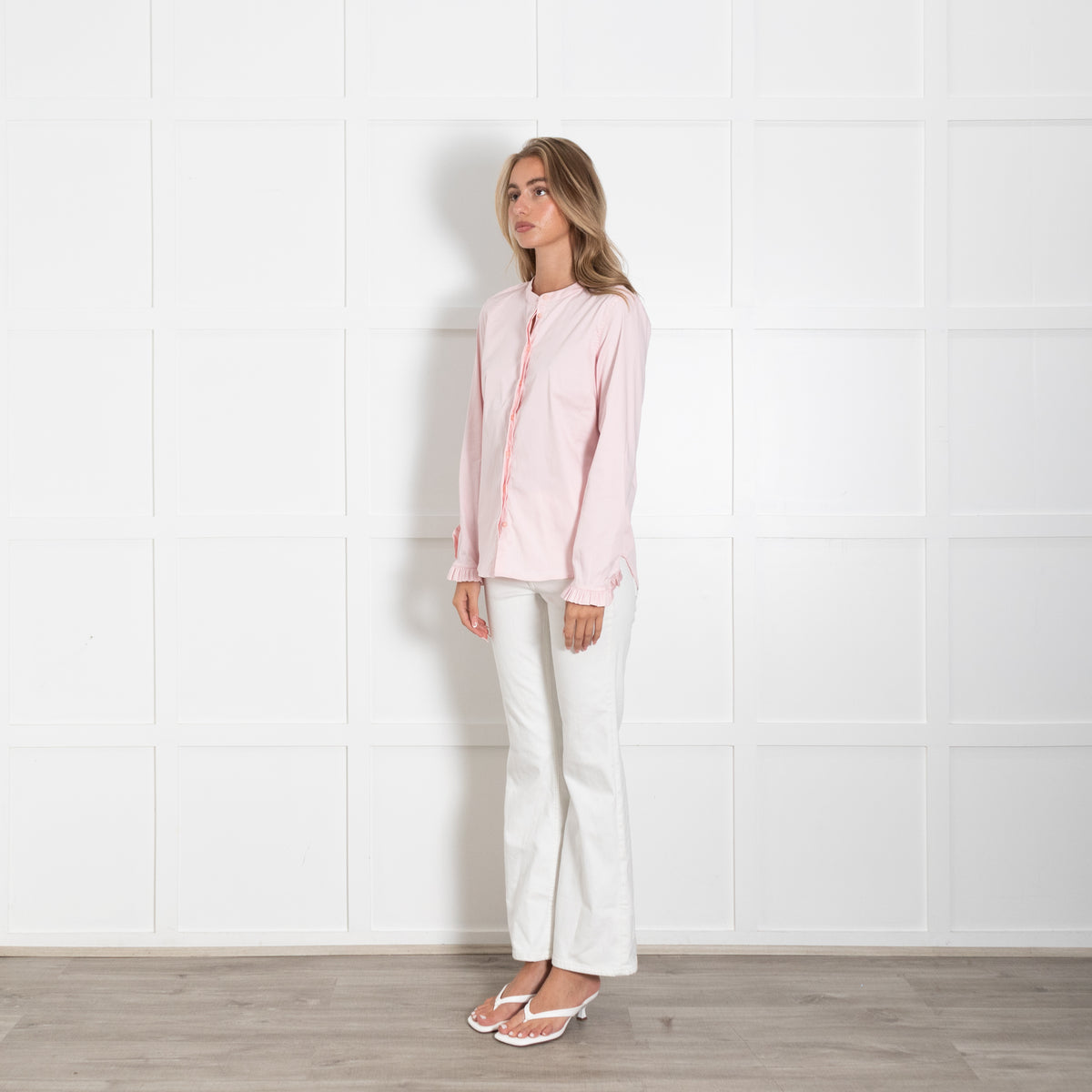 Mos Mosh Dusty Pink Collarless Shirt