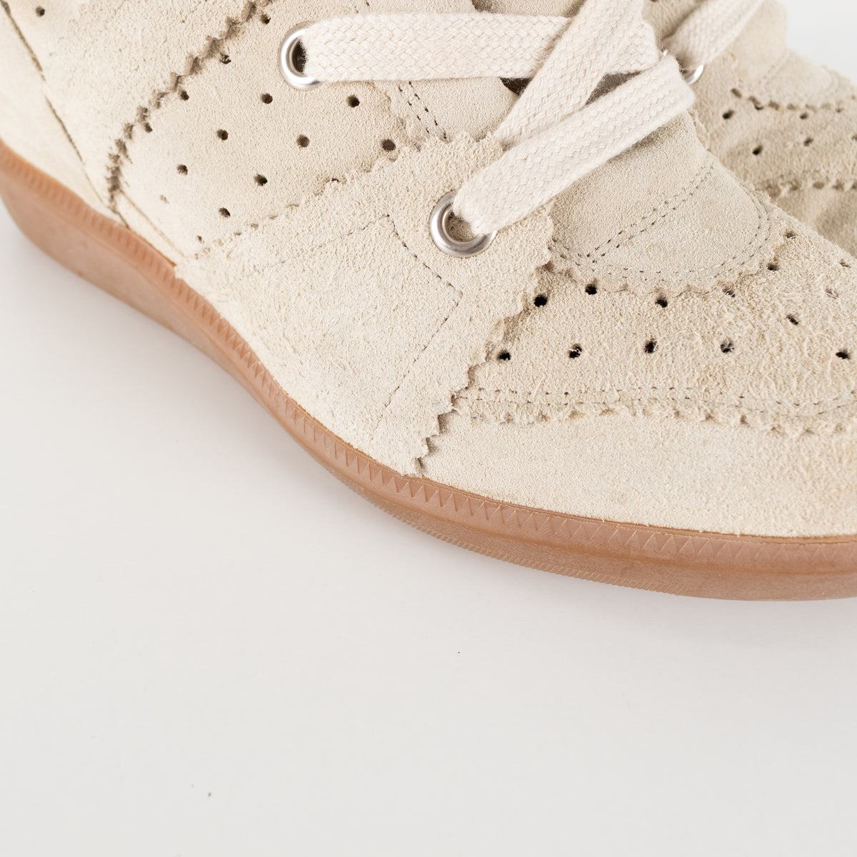Isabel Marant Etoile Beige Suede Bobby Trainers