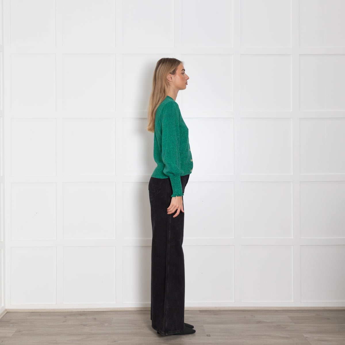 Wyse Green Shimmery Cardigan