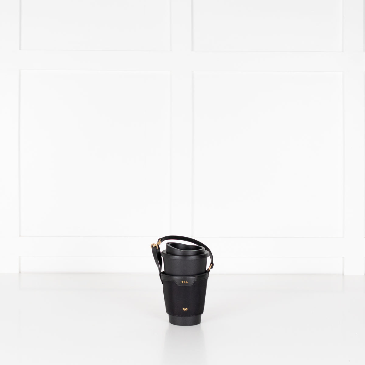 Anya Hindmarch Leather-trimmed Recycled Nylon Cup Holder And Travel Mug