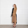 Joseph Black and Tan Knit Dress with Pleated Skirt