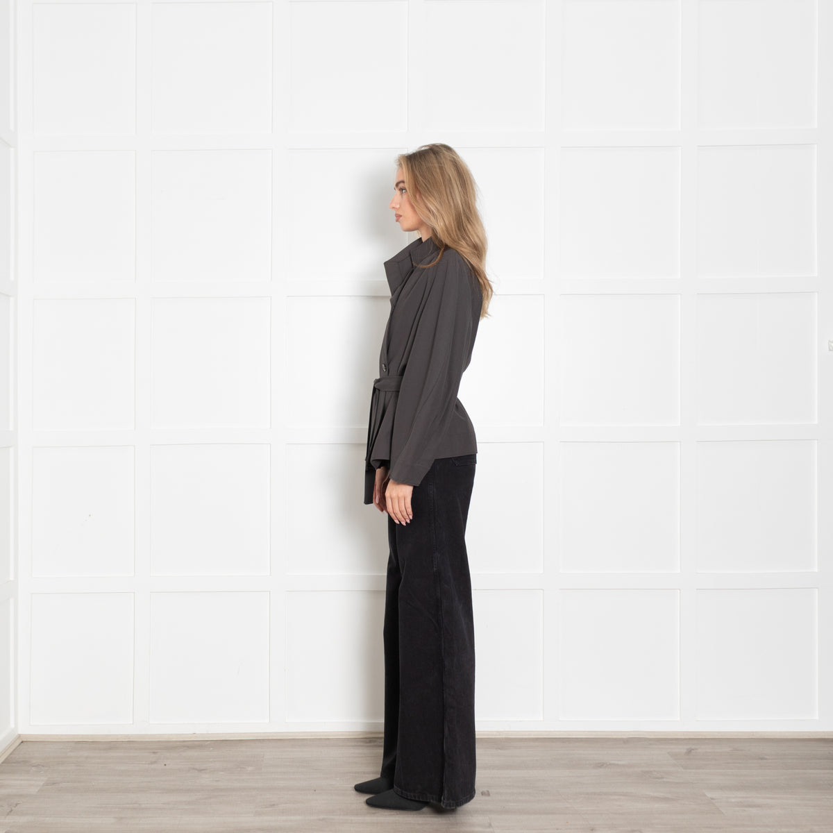 Soeur Brown/Grey Drop Shoulder Jacket