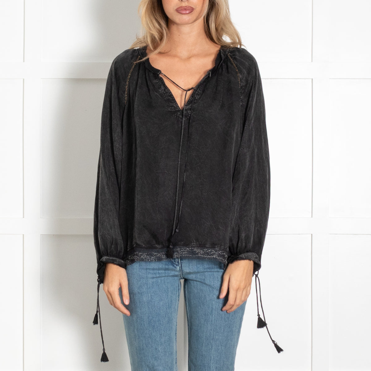 Zadig & Voltaire Washed black Theresa blouse