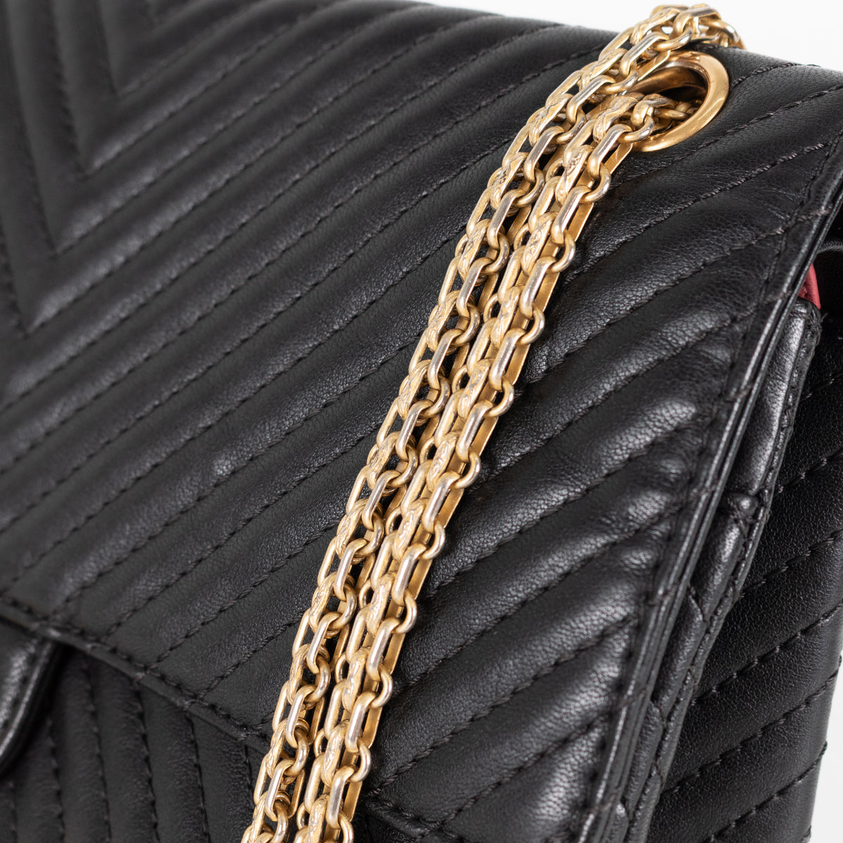 Chanel Black Chevron Quilted Leather Shoulder Bag