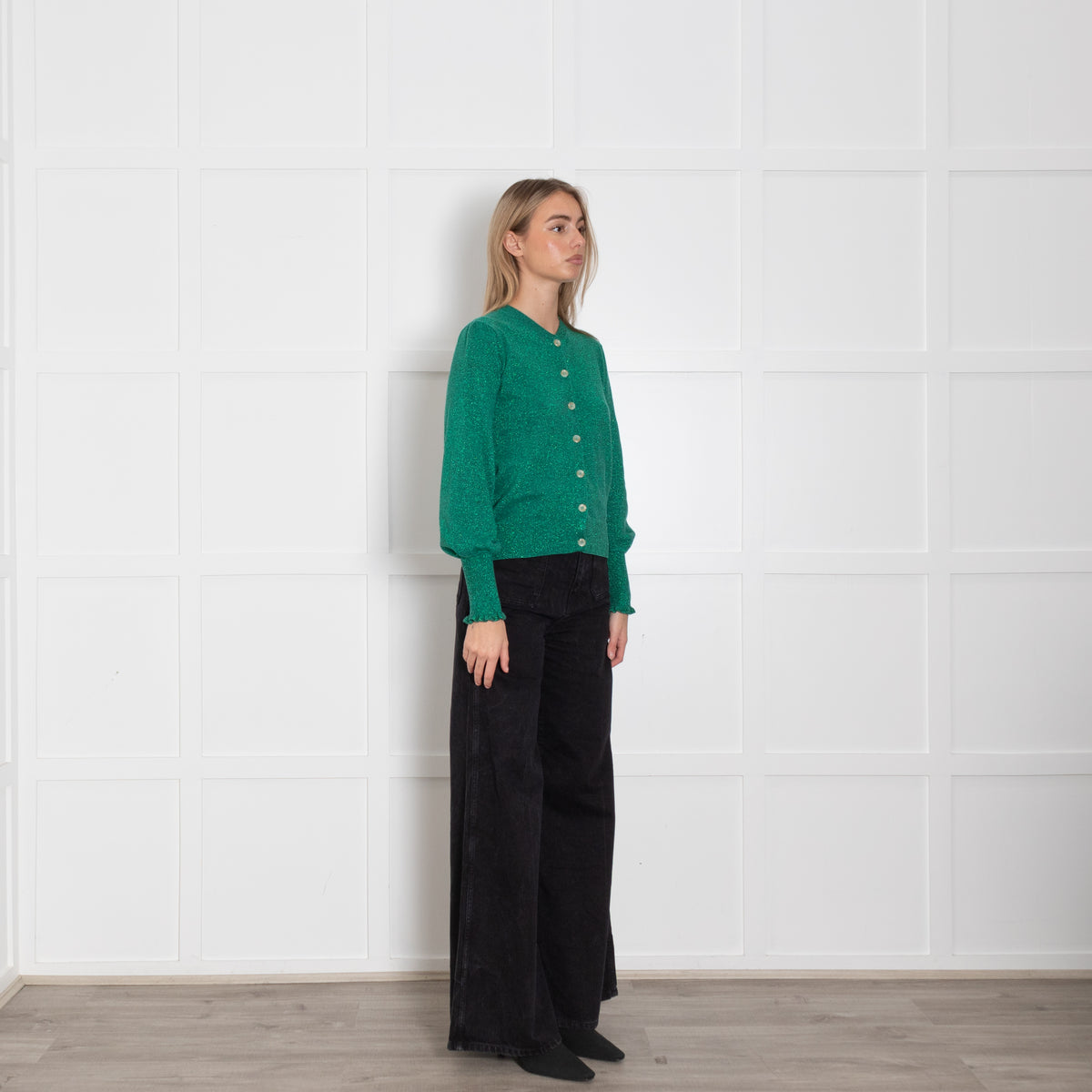 Wyse Green Shimmery Cardigan