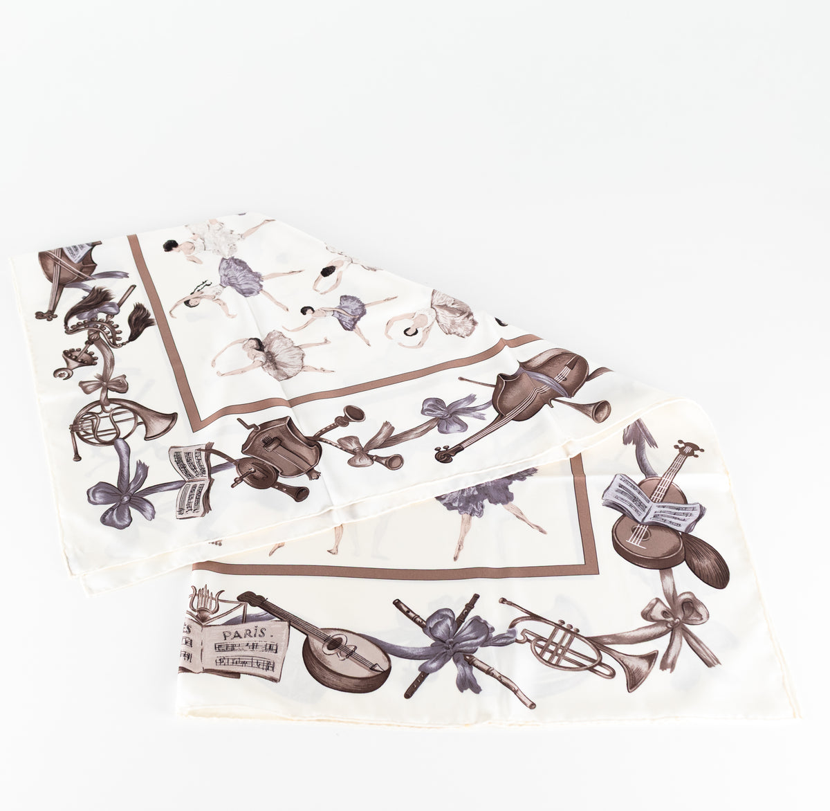 Hermes Cream Beige La Danse Ballerina Print Scarf
