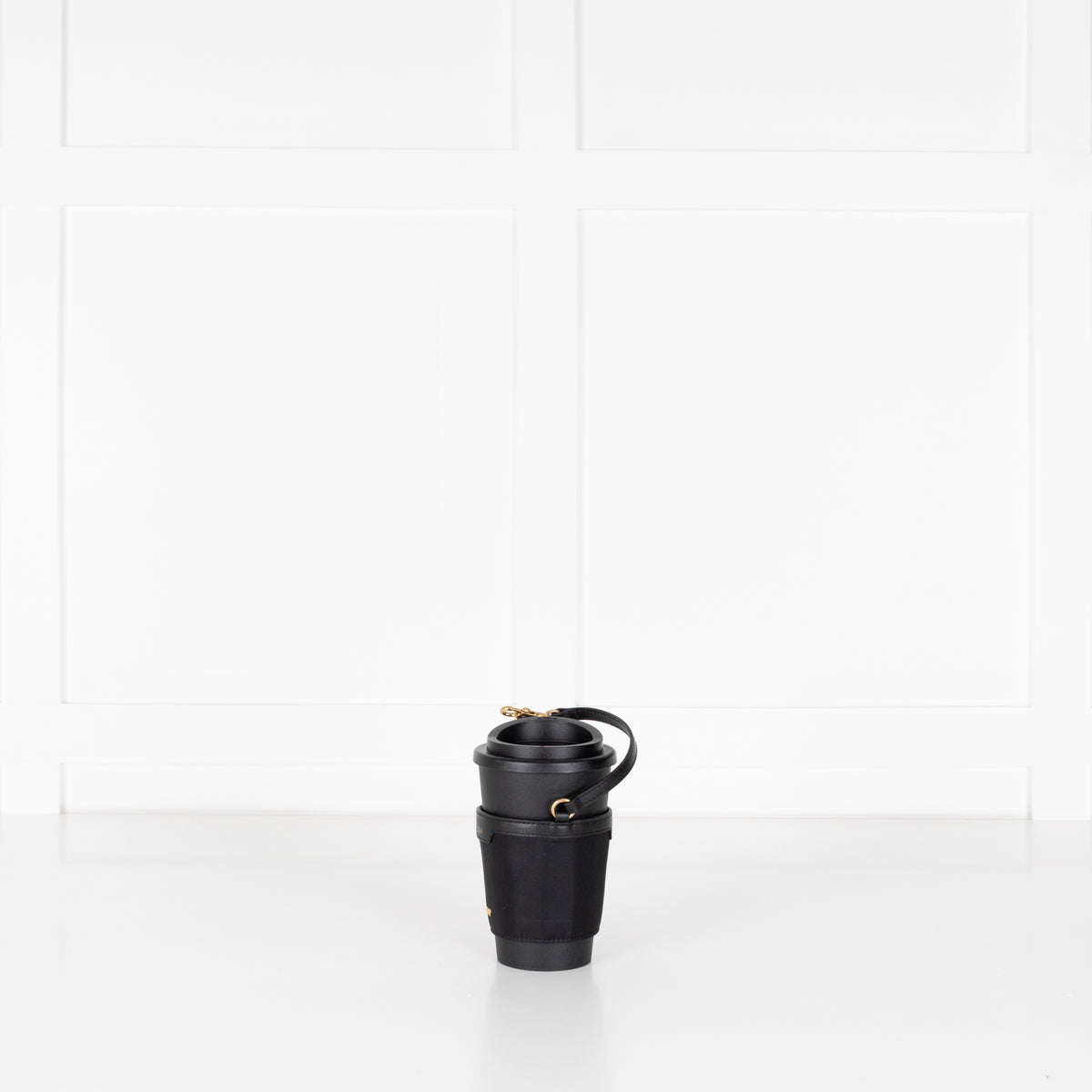 Anya Hindmarch Leather-trimmed Recycled Nylon Cup Holder And Travel Mug