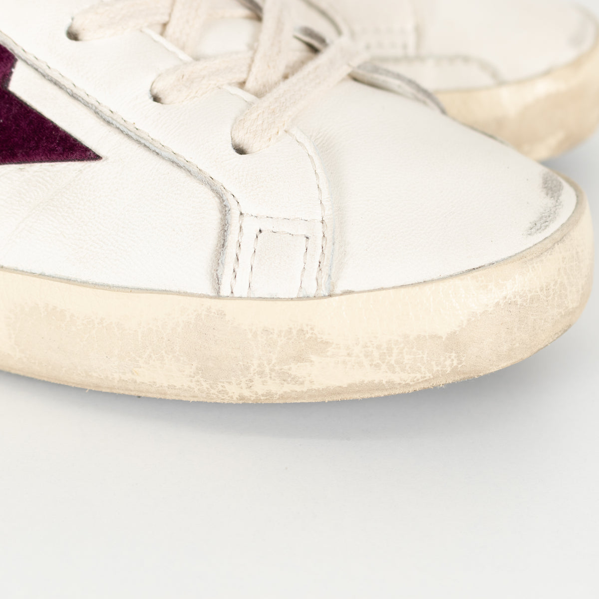 Golden Goose Super Star Crystal Embellished Velvet Star Trim Trainers